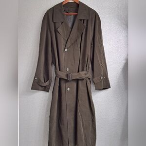 Evan Piccone Olive Double Breasted Trench / Overcoat   Size 44 Regular